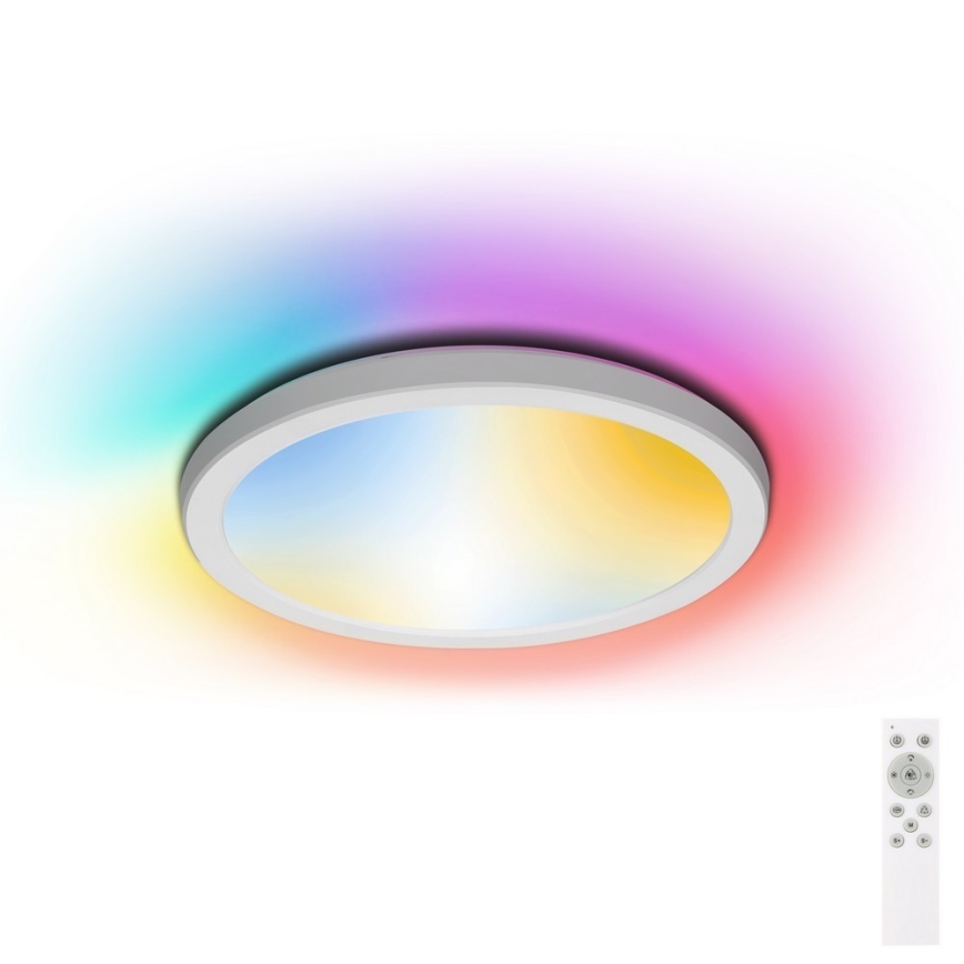 Aigostar - LED RGBW Pritemdomas sieninis vonios šviestuvas LED/18W/230V 3000-6500K diametras 30 cm IP44 + nuotolinio valdymo pultas