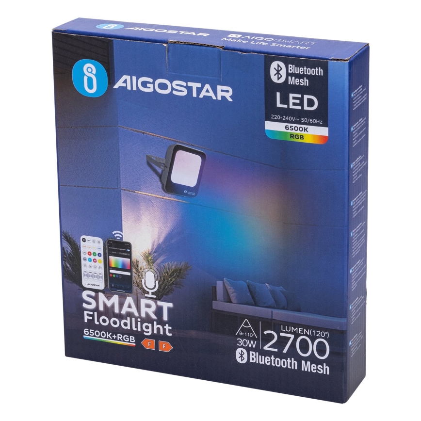 Aigostar - LED RGBW Pritemdomas prožektorius MESH Išmanus LED/30W/230V 6500K IP65 + nuotolinio valdymo pultas