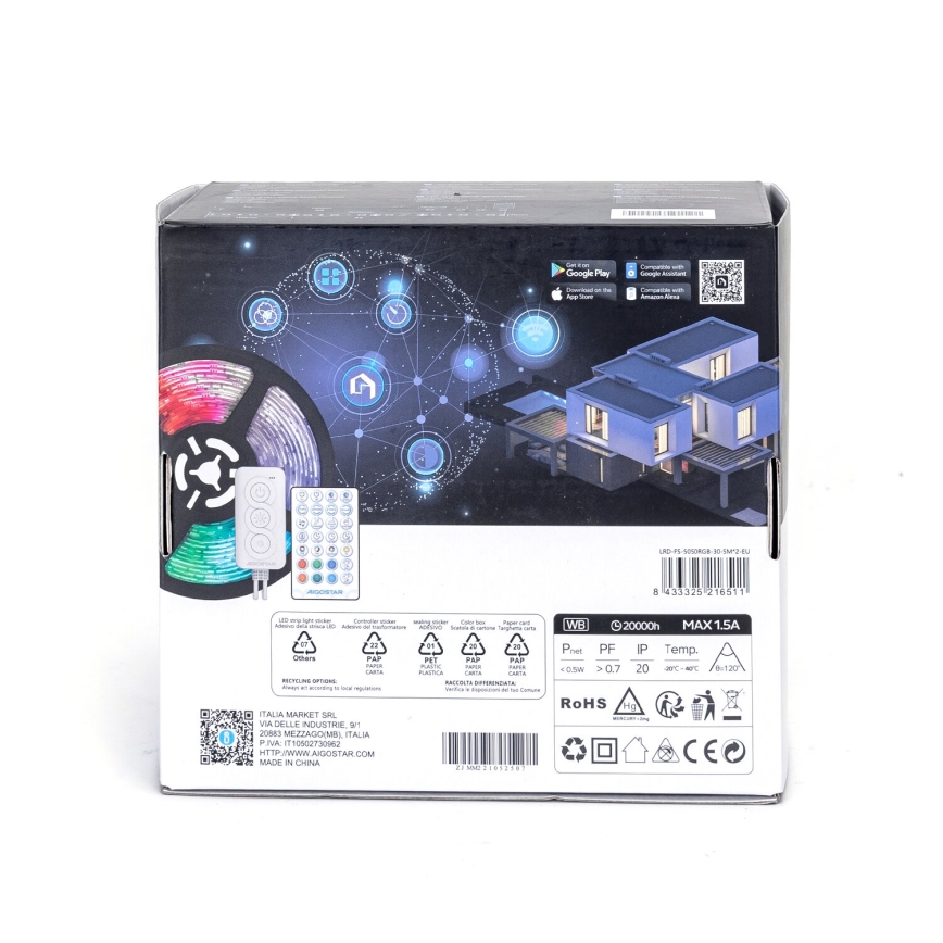 Aigostar - LED RGBW Reguliuojama juostelė LED/18W/12V 2x5 m Wi-Fi