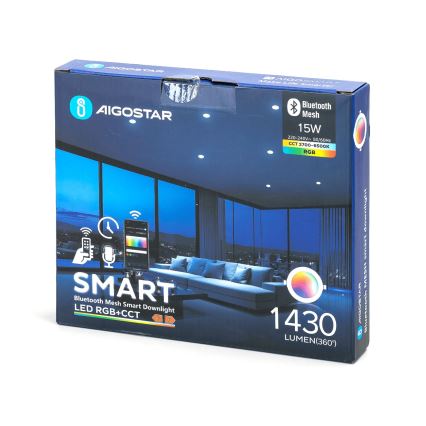 Aigostar - LED RGBW Reguliuojamas įmontuojamas šviestuvas MESH LED/15W/230V 2700-6500K skersmuo 17 cm