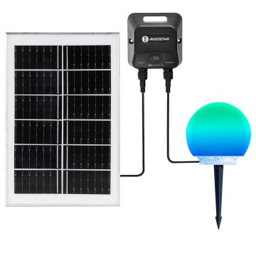 Aigostar - LED RGBW reguliuojamas lauko šviestuvas MESH LED/20W/3,7V 4000mAh 2700-6500K IP65 Ø 15 cm + nuotolinio valdymo pultas