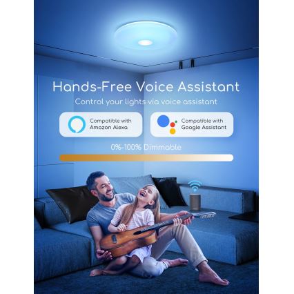 Aigostar - LED RGBW Reguliuojamas lubinis šviestuvas 18W/230V diametras 34 cm Wi-Fi