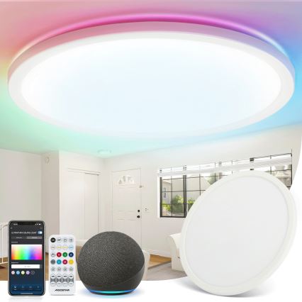 Aigostar - LED RGBW Reguliuojamas lubinis šviestuvas MESH LED/24W/230V 3000-6500K balta + nuotolinio valdymo pultas