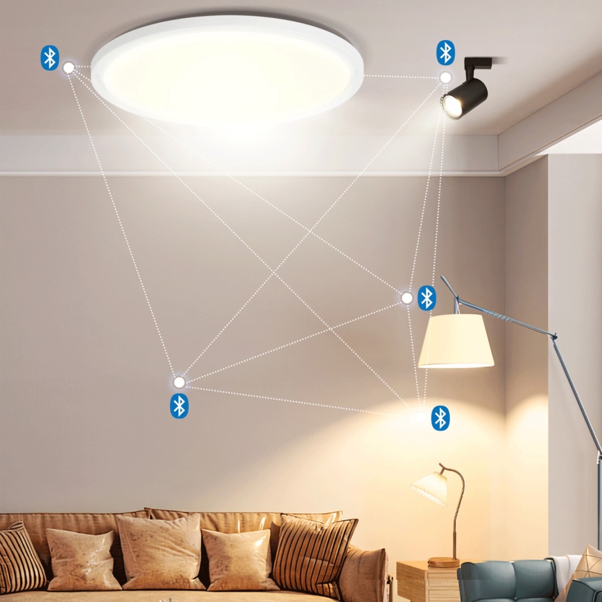 Aigostar - LED RGBW Reguliuojamas lubinis šviestuvas MESH LED/24W/230V 3000-6500K balta + nuotolinio valdymo pultas