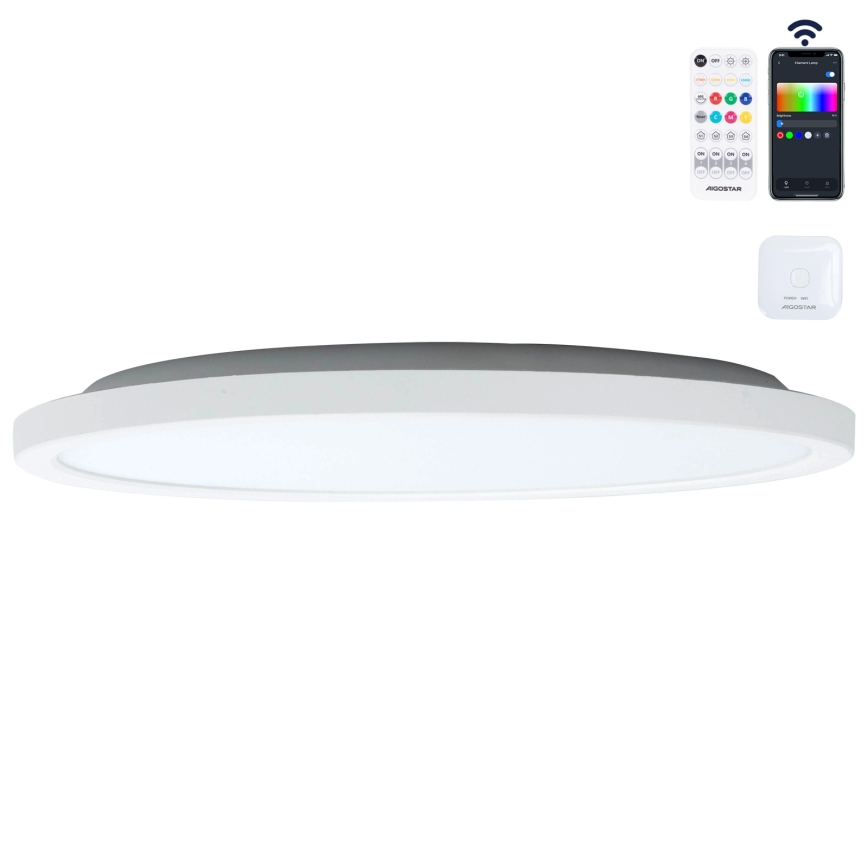 Aigostar - LED RGBW Reguliuojamas lubinis šviestuvas MESH LED/24W/230V 3000-6500K balta + nuotolinio valdymo pultas