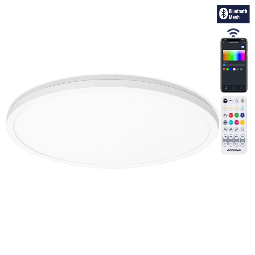 Aigostar - LED RGBW Reguliuojamas lubinis šviestuvas MESH LED/36W/230V 3000-6500K balta + nuotolinio valdymo pultas
