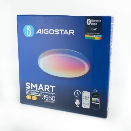 Aigostar - LED RGBW Reguliuojamas lubinis šviestuvas MESH LED/36W/230V 3000-6500K + nuotolinio valdymo pultas