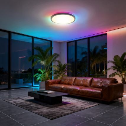 Aigostar - LED RGBW reguliuojamas lubinis šviestuvas MESH LED/24W/230V 3000-6500K juodas + su nuotoliniu valdymu