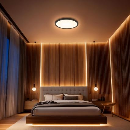 Aigostar - LED RGBW reguliuojamas lubinis šviestuvas MESH LED/24W/230V 3000-6500K juodas + su nuotoliniu valdymu