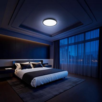 Aigostar - RGBW LED dimeriuojamas lubinis šviestuvas MESH LED/36W/230V 3000-6500K juodas + nuotolinio valdymo pultas