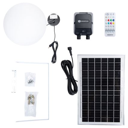 Aigostar - dimeriuojamas LED RGBW saulės šviestuvas MESH LED/5W/3,7V 8000 mAh 2700K-6500K IP65 skersmuo 30 cm