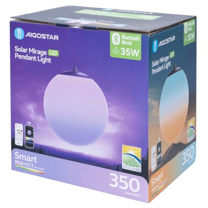 Aigostar - dimeriuojamas LED RGBW saulės šviestuvas MESH LED/5W/3,7V 8000 mAh 2700K-6500K IP65 skersmuo 30 cm