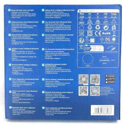 Aigostar - LED RGBW Pritemdomi sieniniai šviestuvai MESH Išmanus LED/12W/230V 2700-6500K balta + nuotolinio valdymo pultas