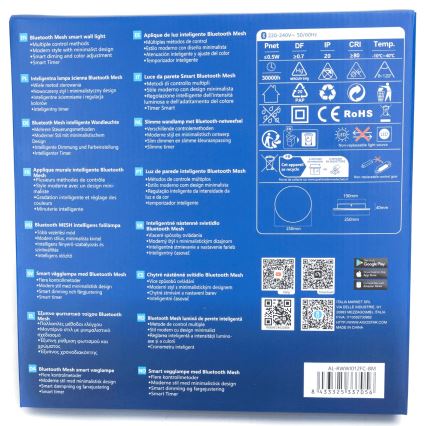 Aigostar - LED RGBW Pritemdomi sieniniai šviestuvai MESH Išmanus LED/12W/230V 2700-6500K juoda + nuotolinio valdymo pultas