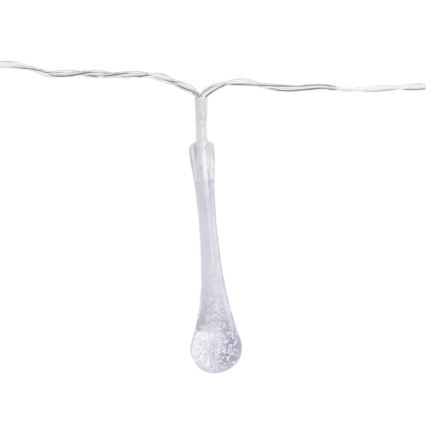 Aigostar - LED lauko girlianda 25xLED / 8 funkcijų, 3xAA, 2,5 m, IP44, daugiaspalviai lašeliai