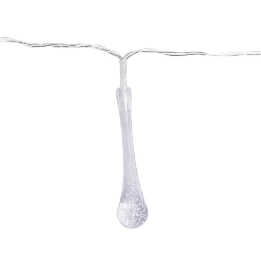 Aigostar - LED lauko girlianda 25xLED / 8 funkcijų, 3xAA, 2,5 m, IP44, daugiaspalviai lašeliai