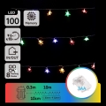 Aigostar - LED RGBY Lauko kalėdinė girlianda 100xLED/8 funkcijų 3xAA 10m IP44 žvaigždės