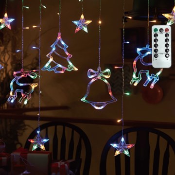 Aigostar - LED RGBY lauko kalėdinė girlianda 120xLED/8 funkcijų 3x0,6m IP44 daugių spalvų + nuotolinis valdymas