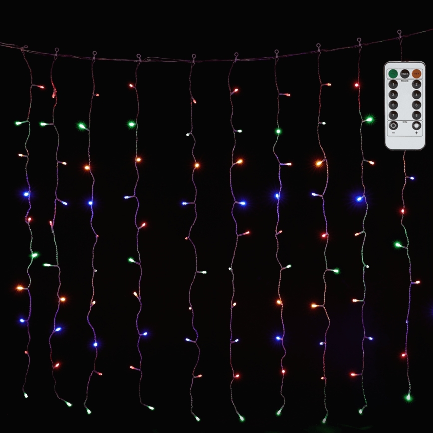Aigostar - LED RGBY Lauko kalėdinė girlianda 300xLED/8 funkcijų 3x1m IP44 + nuotolinis valdymas