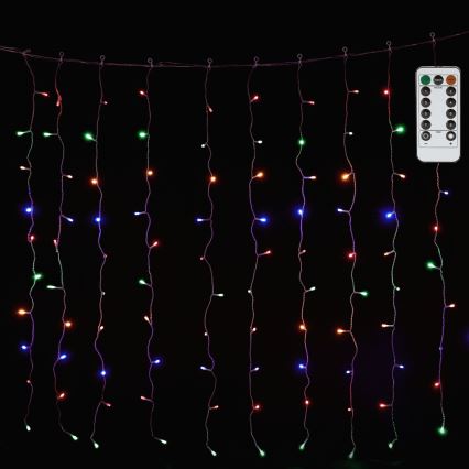 Aigostar - LED RGBY lauko kalėdinė girlianda 300 LED/8 funkcijų 3x1m IP44 + nuotolinis valdymas