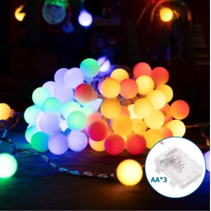 Aigostar - LED RGBY Lauko Kelėdinė girlianda 100xLED/3xAA/8 funkcijos 10,3 m IP44