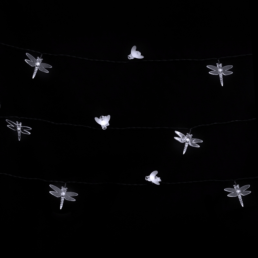 Aigostar - LED saulės dekoratyvinė girlianda 50xLED/8 funkcijų 10 m 800 mAh IP65 šaltai balta