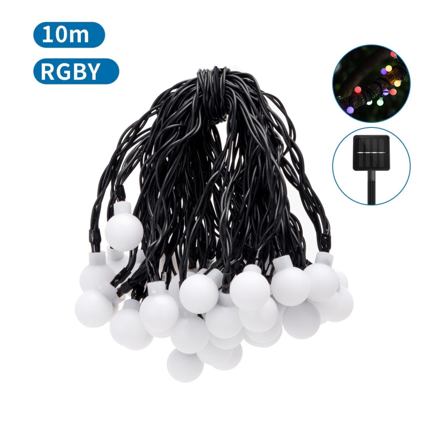 Aigostar - LED Saulės Dekoratyvinė girlianda 50xLED/8 funkcijos 12m IP65 800 mAh daugiaspalvis