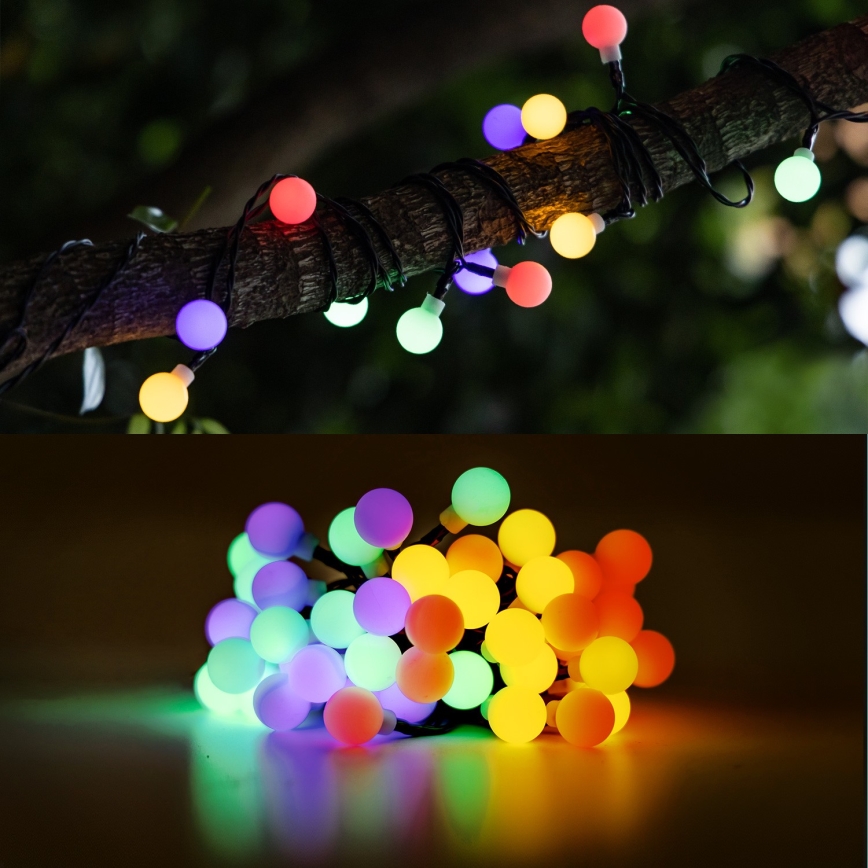 Aigostar - LED Saulės Dekoratyvinė girlianda 50xLED/8 funkcijos 12m IP65 800 mAh daugiaspalvis