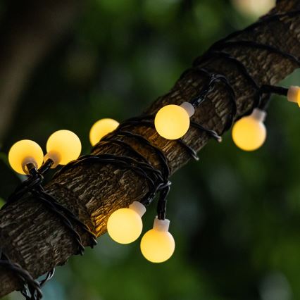 Aigostar - LED Saulės Dekoratyvinė girlianda 50xLED/8 funkcijos 12m IP65 800 mAh šilta balta