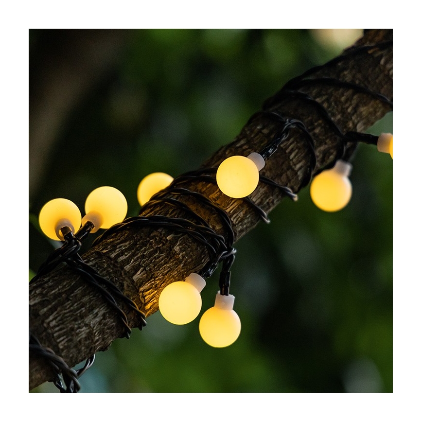 Aigostar - LED Saulės Dekoratyvinė girlianda 50xLED/8 funkcijos 12m IP65 800 mAh šilta balta