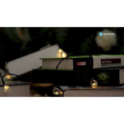 Aigostar - LED Saulės Dekoratyvinė girlianda 50xLED/8 funkcijos 12m IP65 800 mAh šilta balta