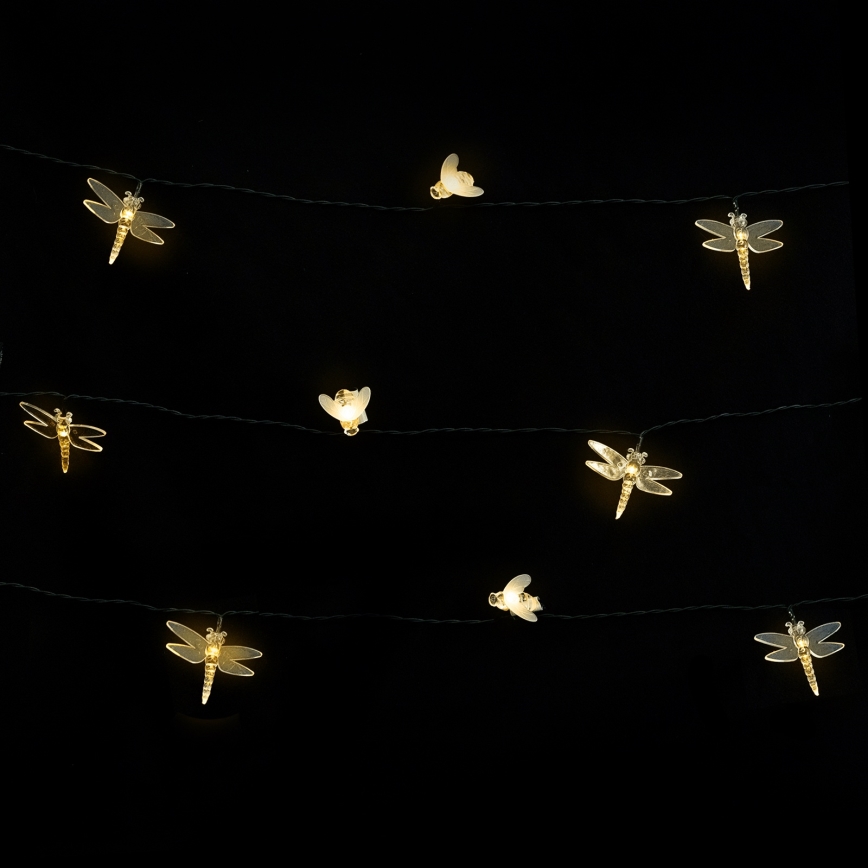 Aigostar - LED saulės dekoratyvinė girlianda 50 LED / 8 funkcijų, 10 m, 800 mAh, IP65, šiltai balta