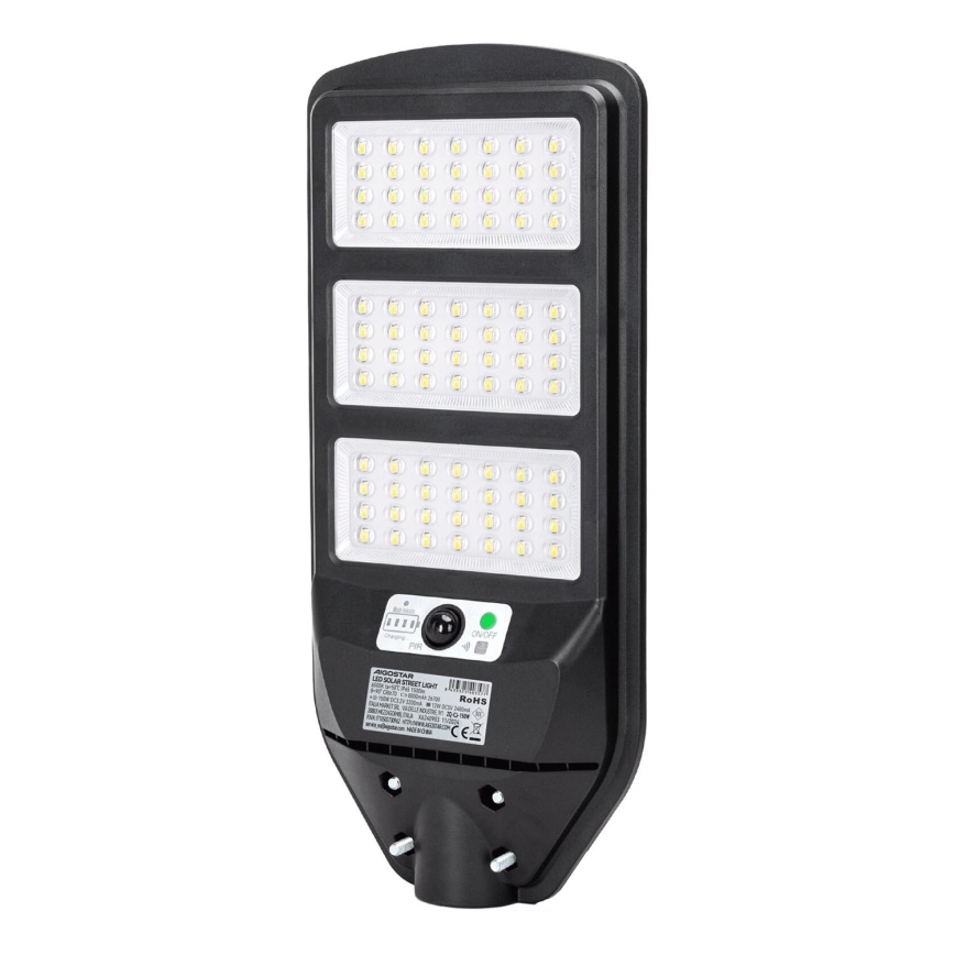 Aigostar - LED Saulės energijos gatvės lempa su jutikliu LED/150W/3,2V 8000mAh IP65 6500K + nuotolinio valdymo pultas
