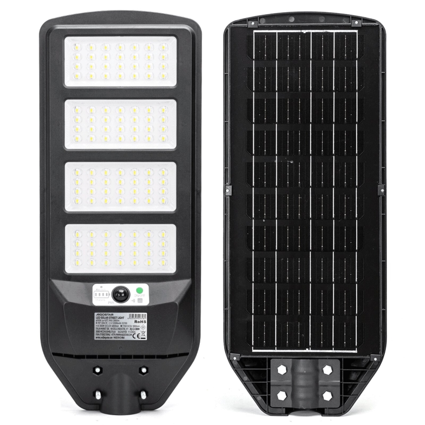 Aigostar - LED Saulės energijos gatvės lempa su jutikliu LED/200W/3,2V 12000mAh IP65 6500K + nuotolinio valdymo pultas