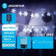 Aigostar - LED Saulės energijos Kalėdinė 50xLED/8 funkcijos 12m IP65 šalta balta
