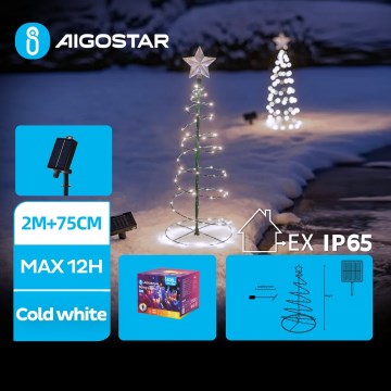 Aigostar - LED Saulės energijos kalėdinė dekoracija LED/0,26W/3,7V 75cm IP65 šalta balta