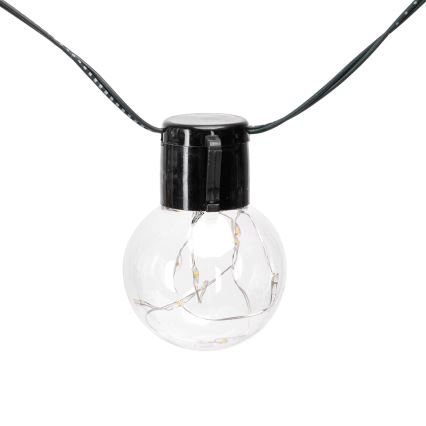 Aigostar - LED Saulės energijos kalėdinė girlianda 10xLED/8 funkcijos 6,5m IP65 šilta balta