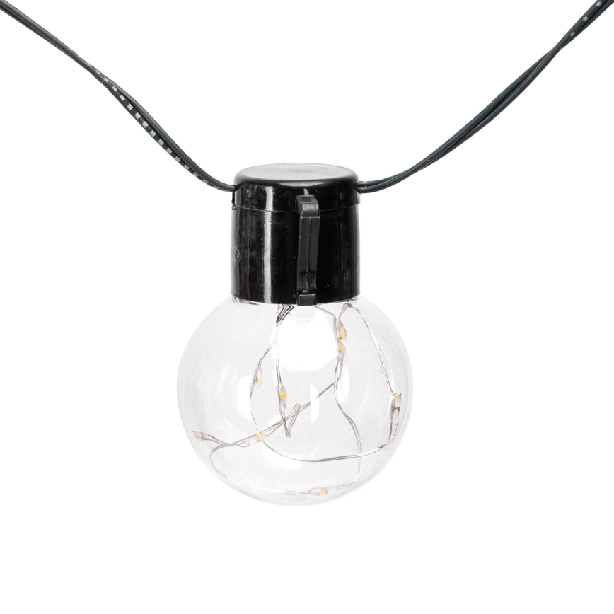 Aigostar - LED Saulės energijos kalėdinė girlianda 10xLED/8 funkcijos 6,5m IP65 šilta balta