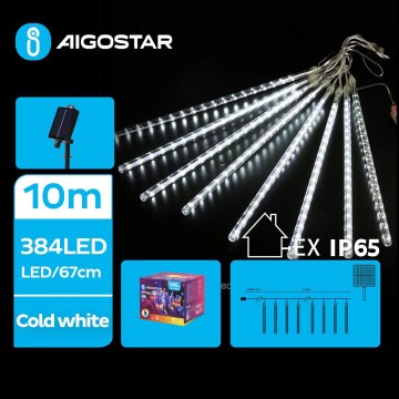 Aigostar - LED Saulės energijos Kalėdinė girlianda 384xLED/13m IP65 šalta balta
