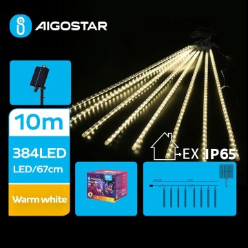 Aigostar - LED Saulės energijos Kalėdinė girlianda 384xLED/13m IP65 šilta balta