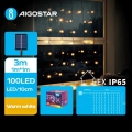 Aigostar - LED Saulės energijos kalėdinė grandinėlė 100xLED/8 funkcijos 4x1m IP65 šilta balta 800 mAh