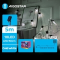 Aigostar - LED Saulės energijos kalėdinė grandinėlė 10xLED/8 funkcijos 6,5m 500 mAh IP65 šalta balta