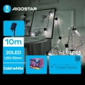 Aigostar - LED Saulės energijos kalėdinė grandinėlė 20xLED/8 funkcijos 11,5m 1200 mAh IP65 šalta balta