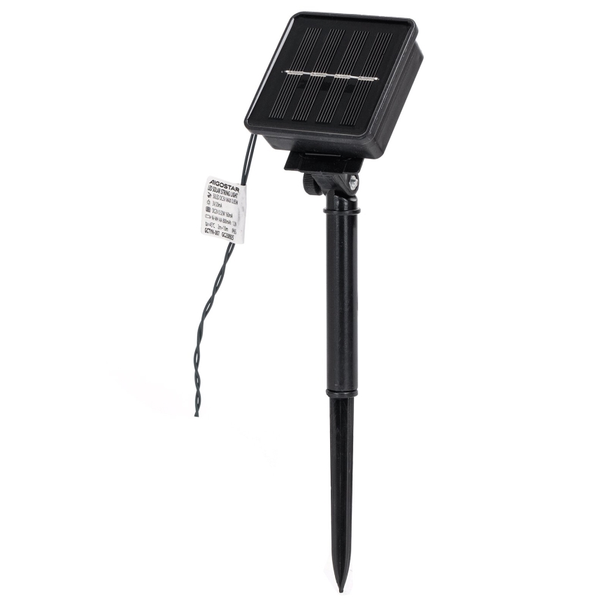 Aigostar - LED Saulės energijos kalėdinė grandinėlė 50xLED/8 funkcijos 12m 800mAh IP65 šilta balta