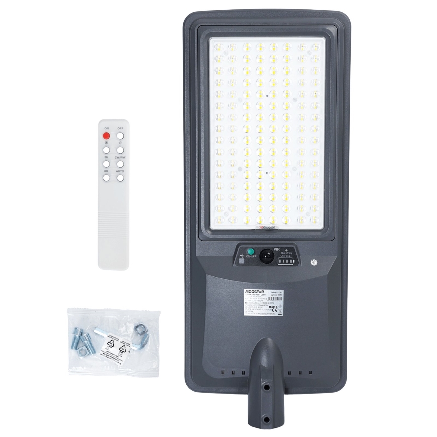 Aigostar - LED saulės gatvės šviestuvas su jutikliu LED/400W/3,2V 4800mAh + nuotolinis valdymas