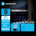 Aigostar - LED saulės girlianda 100 LED / 8 režimų, 4×1 m, 800 mAh, IP65, šaltai balta