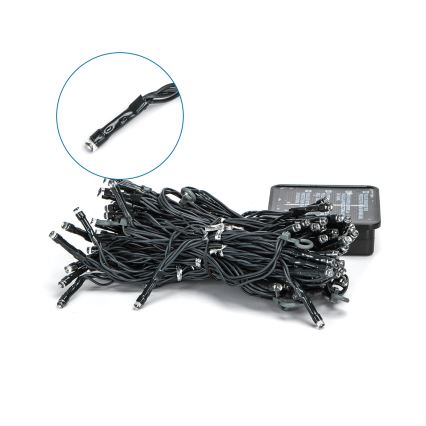 Aigostar - LED saulės girlianda 100 LED / 8 režimų, 4×1 m, 800 mAh, IP65, šaltai balta