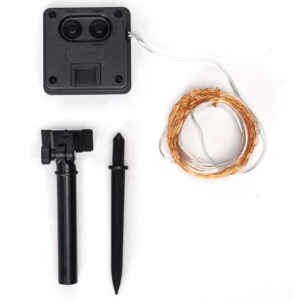 Aigostar - LED saulės girlianda 100xLED/8 funkcijų 12m 800 mAh IP65 šilta balta