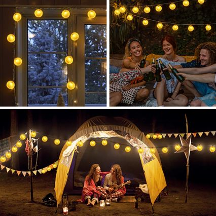 Aigostar - LED saulės girlianda 10xLED/3,8m IP44 600 mAh šiltai balta