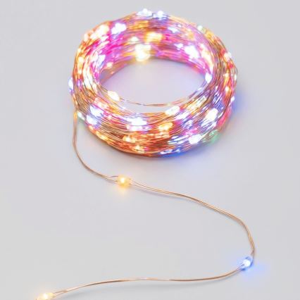 Aigostar - LED saulės girlianda, 200 LED, 8 šviesos režimai, 22 m, IP65, daugiaspalvė, 800 mAh